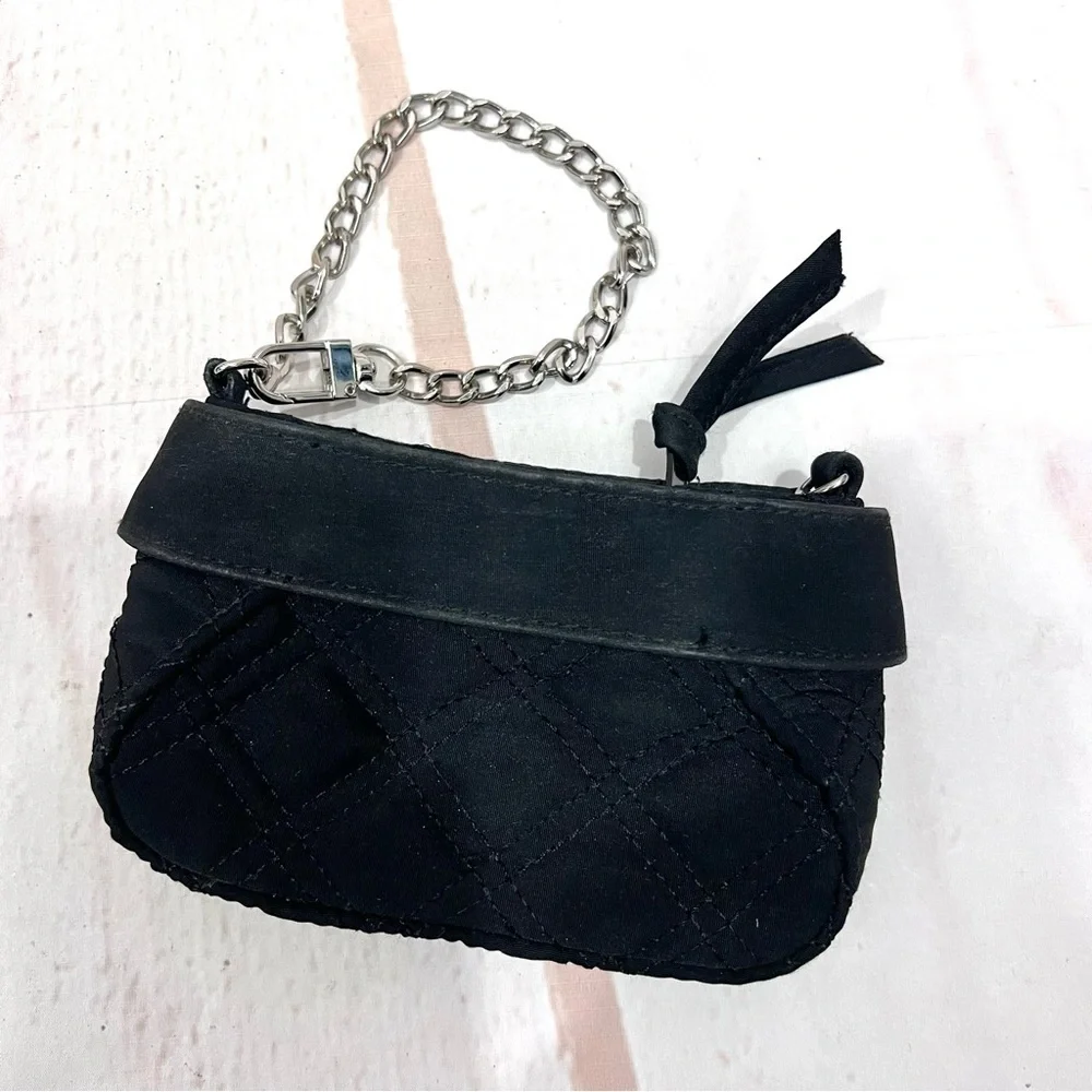 Vera Bradley Colette Quilted Microfiber Mini Black Wristlet Clutch Wallet Purse - Picture 5 of 9